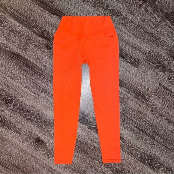 Balance Athletica Linear Legging Ribbed Seamless in Sunset Orange NWOT - Picture 2 of 8